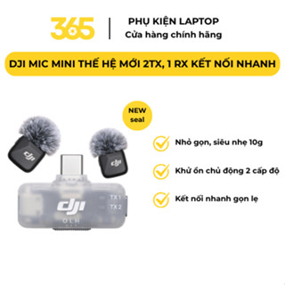   365  Bộ Micro Không Dây Cài Áo Thế Hệ Mới Cho Điện Thoại 2TX 1RX Mới Dji Mic Mini Combo New Quay Vlog 3 Chế Độ Khử Ồn 