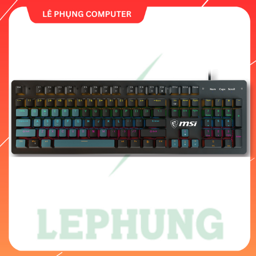 Bàn phím cơ MSI Gaming FORGE GK300 + Switch Blue + Chống Ghosting | Hot Key | Led RGB | Bảo hành 1 n