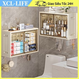  Tủ Nhà Tắm tủ đựng mỹ phẩm tủ thuốc gia đình không thấm nước Không Cần Đục Lỗ Kệ 