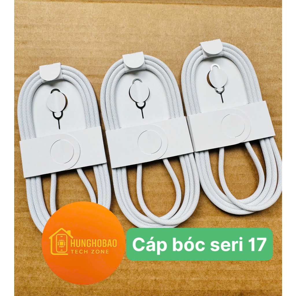 [Chính hãng] Dây cáp 17 bóc máy Type C-C ảnh thật chuẩn từng sợi,BH 12tháng (15-16-17seri dùngchung)
