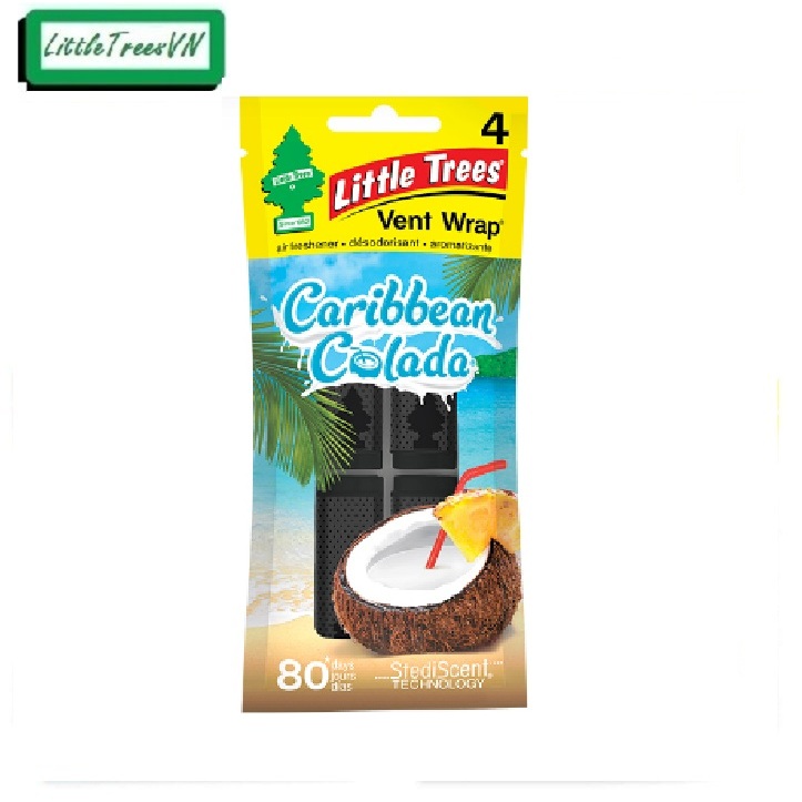 Kẹp thơm cài khe gió máy lạnh ô tô Little trees - Vent Wrap (gồm 4 kẹp trong 1 túi)