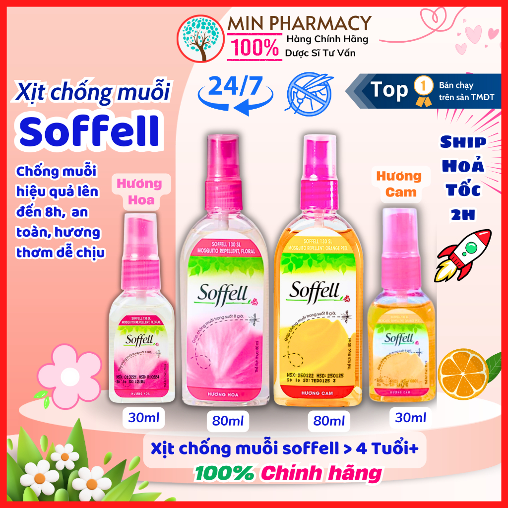 XỊT CHỐNG MUỖI SOFFELL DẠNG PHUN SƯƠNG - CHAI 30ml - Minpharmacy