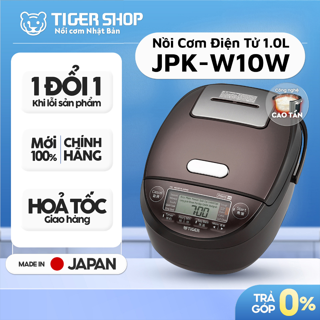 JPK-W10W -- Nồi Cơm Điện Tử Cao Tần Áp Suất TIGER JPK-W10W 1 Lít [Có Hỏa Tốc - CHÍNH HÃNG]