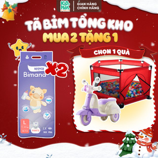   2BM   TẶNG NHÀ BÓNG  COMBO 2 bịch tã bỉm quần dán Bimana Hàn Quốc đóng đêm đủ size NB S M L XL 2XL 3XL 