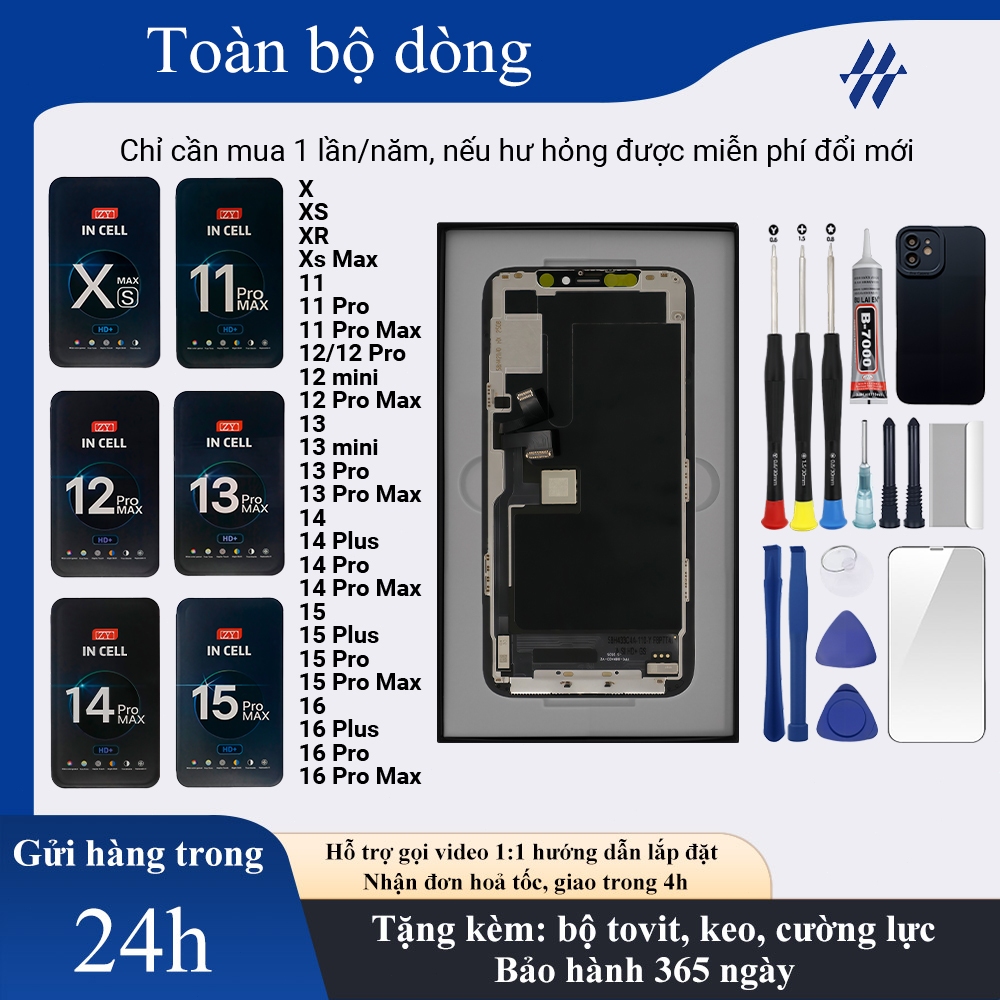 Màn hình GX/ZY chính hãng tương thích với iPhoneX/XS/Xs Max/11/12/13/MINI/14/15/16/Pro/Plus/Pro Max