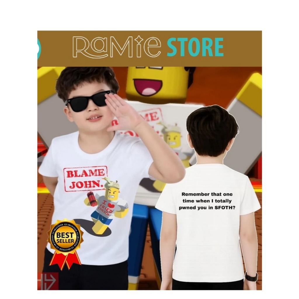 Áo Thun Roblox Shedletsky Blame John Tôi yêu gà rán - Blox Fruits - Anh Gà MC - Baby Three- Catnap x