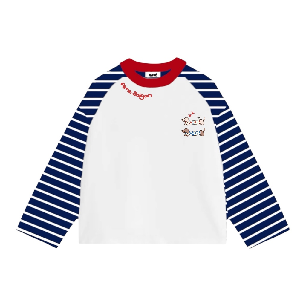 [Ver2] Aimesaigon Áo Thun Tay Dài Raglan Phối Sọc Ngang Long Sleeve Boxy AIMÉ Form Rộng Cổ Tròn Unisex Áo Thu Đông | BigBuy360 - bigbuy360.vn