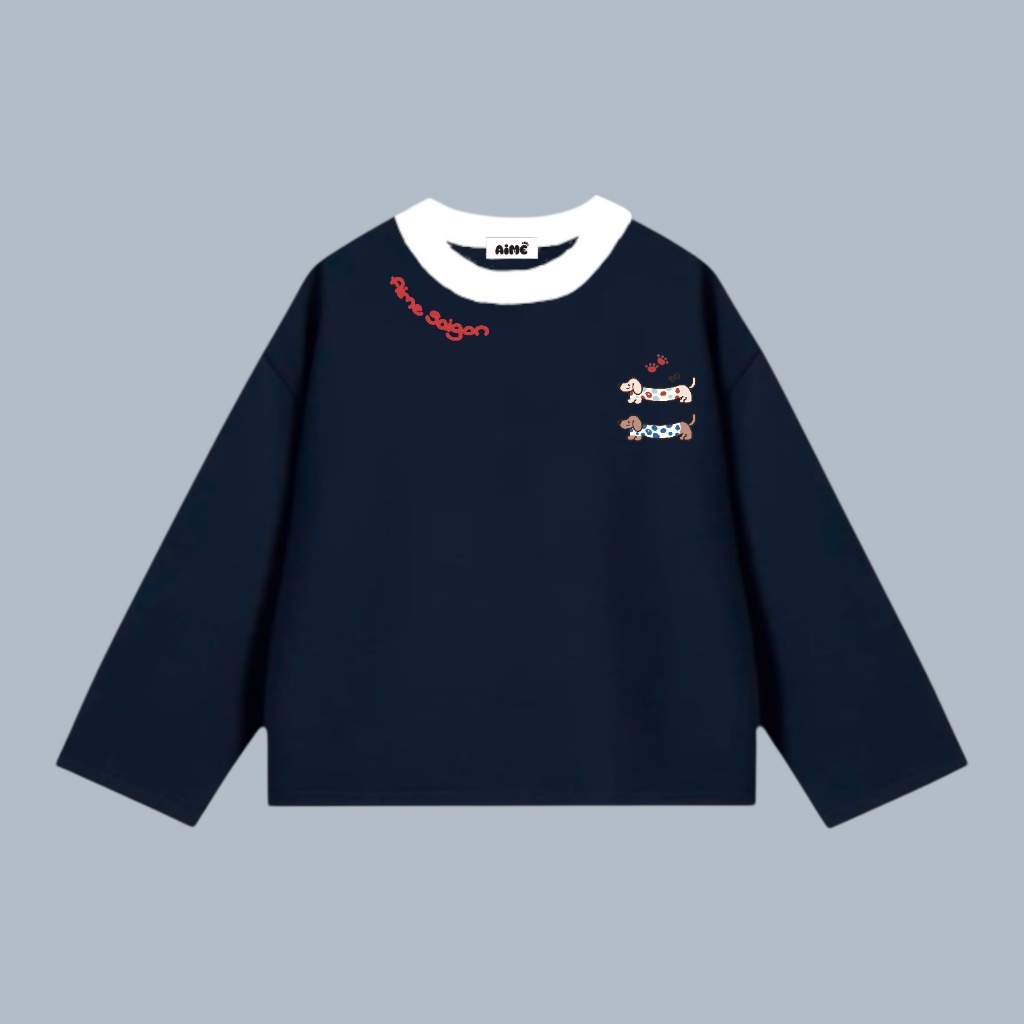 [Ver2] Aimesaigon Áo Thun Tay Dài Raglan Phối Sọc Ngang Long Sleeve Boxy AIMÉ Form Rộng Cổ Tròn Unisex Áo Thu Đông | BigBuy360 - bigbuy360.vn