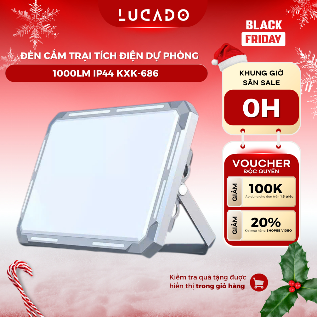 Đèn LED Camping Tích Điện Dự Phòng KXK-686 Đèn Quay Phim Chụp Hình Siêu Sáng 3 Màu Điều Chỉnh Độ Sán