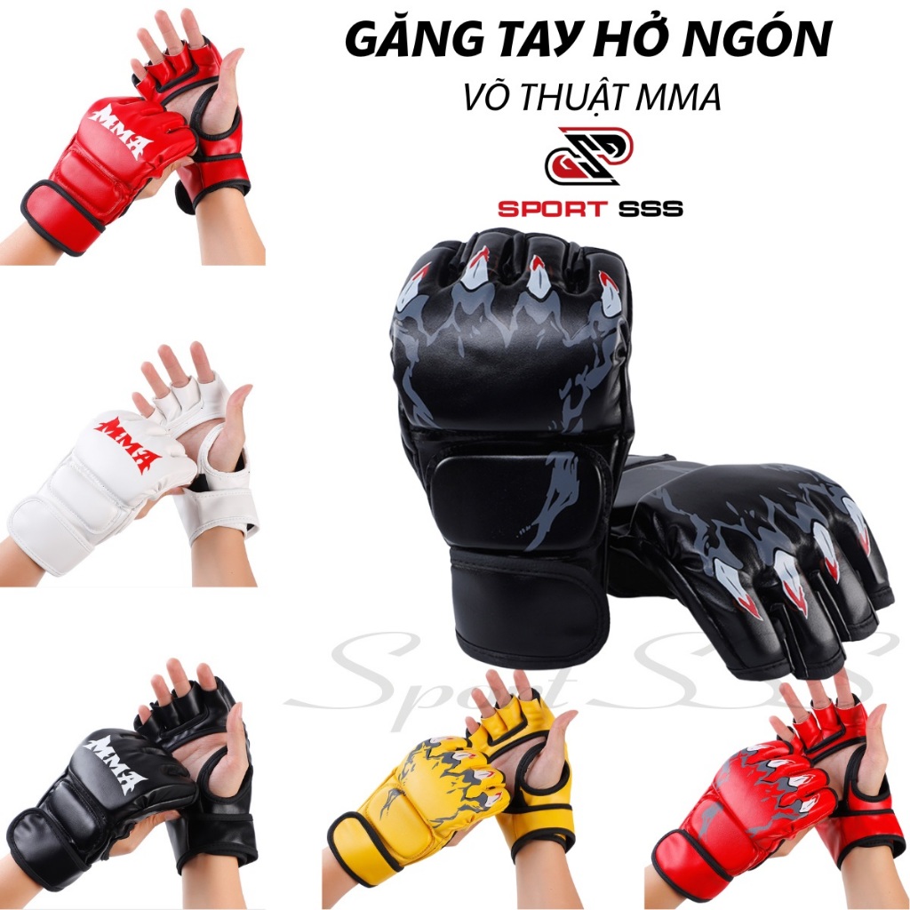 Găng Tay hở ngón Boxing đấm bốc Thể Thao Ufc ,MMA  cho người lớn.