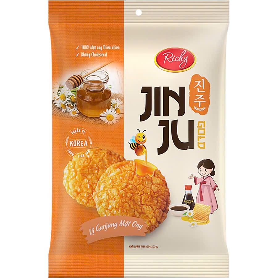 BÁNH GẠO JINJU MẬT ONG BÁNH GẠO BÁNH JINJU RICHY MẬT ONG 100gr