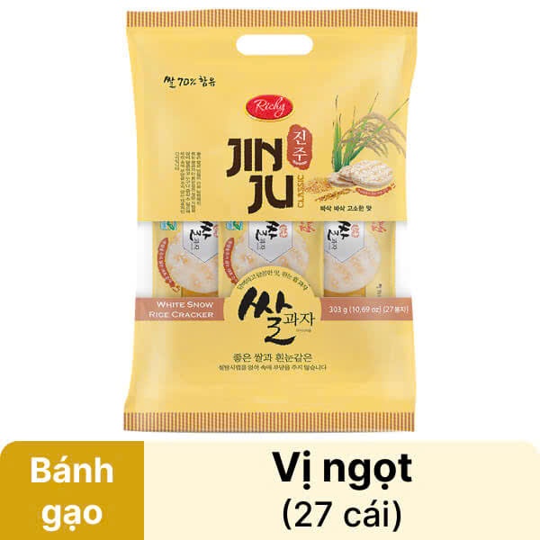 Bánh Gạo Richy JinJu Vị Ngọt bịch 303g, bánh gạo
