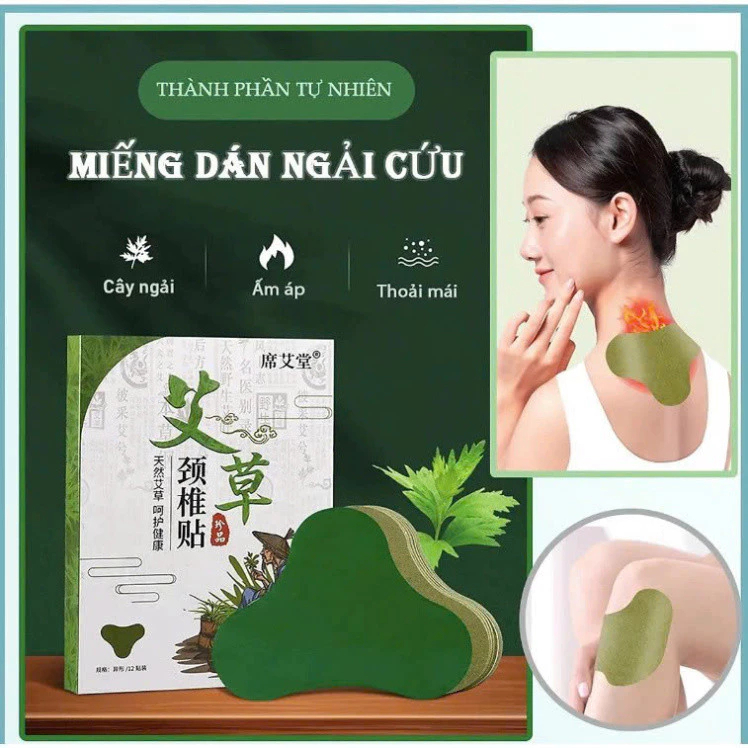 [Combo 10 Hộp] HỘP 12 Miếng Cao Dán Ngải Cứu Giảm Đau Cơ Xương Khớp, Nhức Mỏi Cổ Vai Gáy, Làm Ấm Cơ Thể Dễ Sử Dụng
