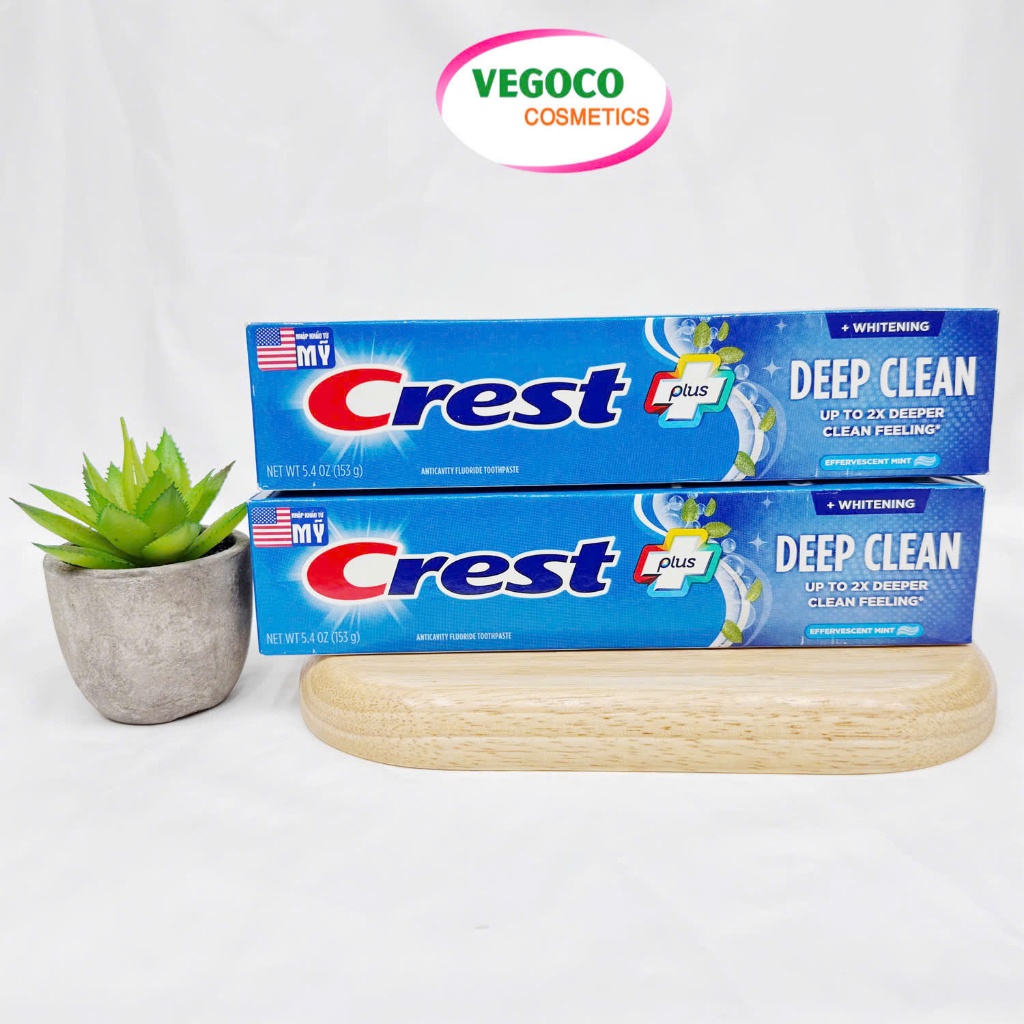 Kem đánh răng Crest plus deep clean anticavity fluoride, Crest 3D white advcanced whitening bản Mỹ c