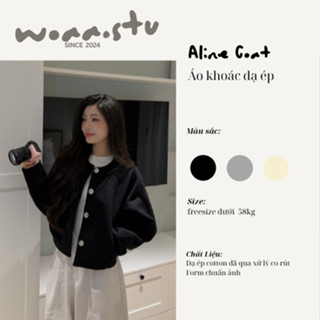  WOAA.STU- DẠ PREMIUM Áo Khoác Dạ Ép Basic Cúc Bản To Mã 266 Freesize Dưới 58kg Màu Đen Be Xám Hình Ảnh Thật 