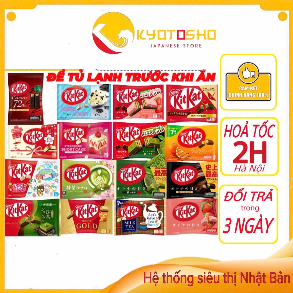 Bánh Kitkat Nhiều Vị Nội Địa Nhật matcha socola truyền thống date xa cao cấp