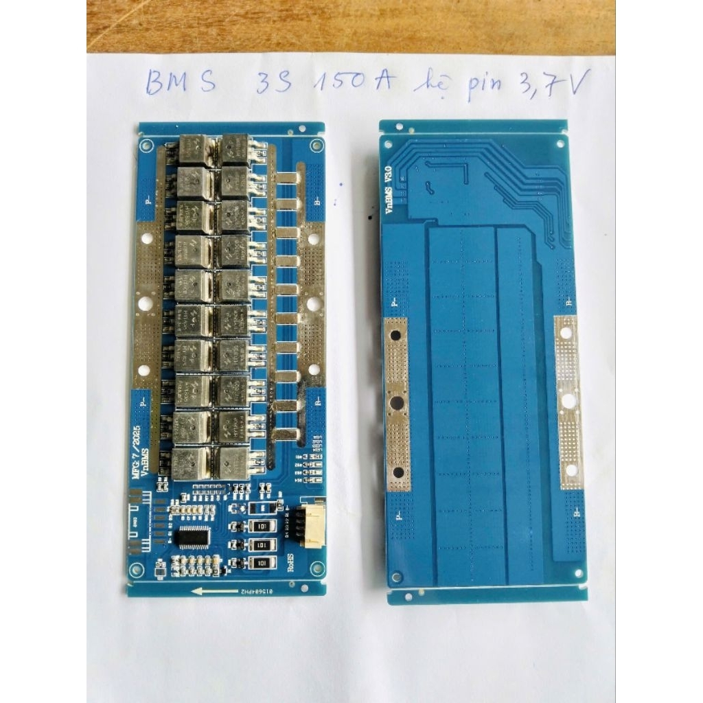 Mạch bms 3s 150 A dùng 20 Mosfes dòng cao, sạc xả chung  ,hệ pin 3,7 v..