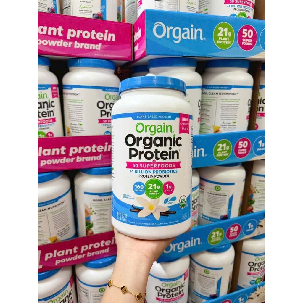 SIZE 1.24Ky Bột Protein Hữu Cơ Vị Vanilla Orgain1.24kg Orgain Organic Protein