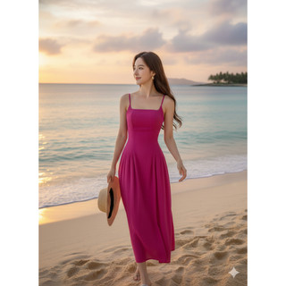 [HỎA TỐC HCM] Đầm xòe 2 dây đan dây hở lưng đi biển siêu sexy màu cực xinh