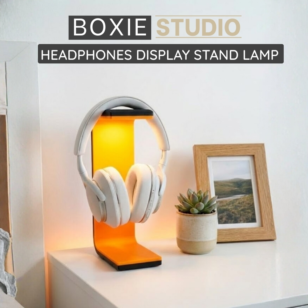 Đèn Headphones Display Stand Lamp - Đèn vàng decor ấm áp - Decor phòng phong cách hiện đại - Boxie S