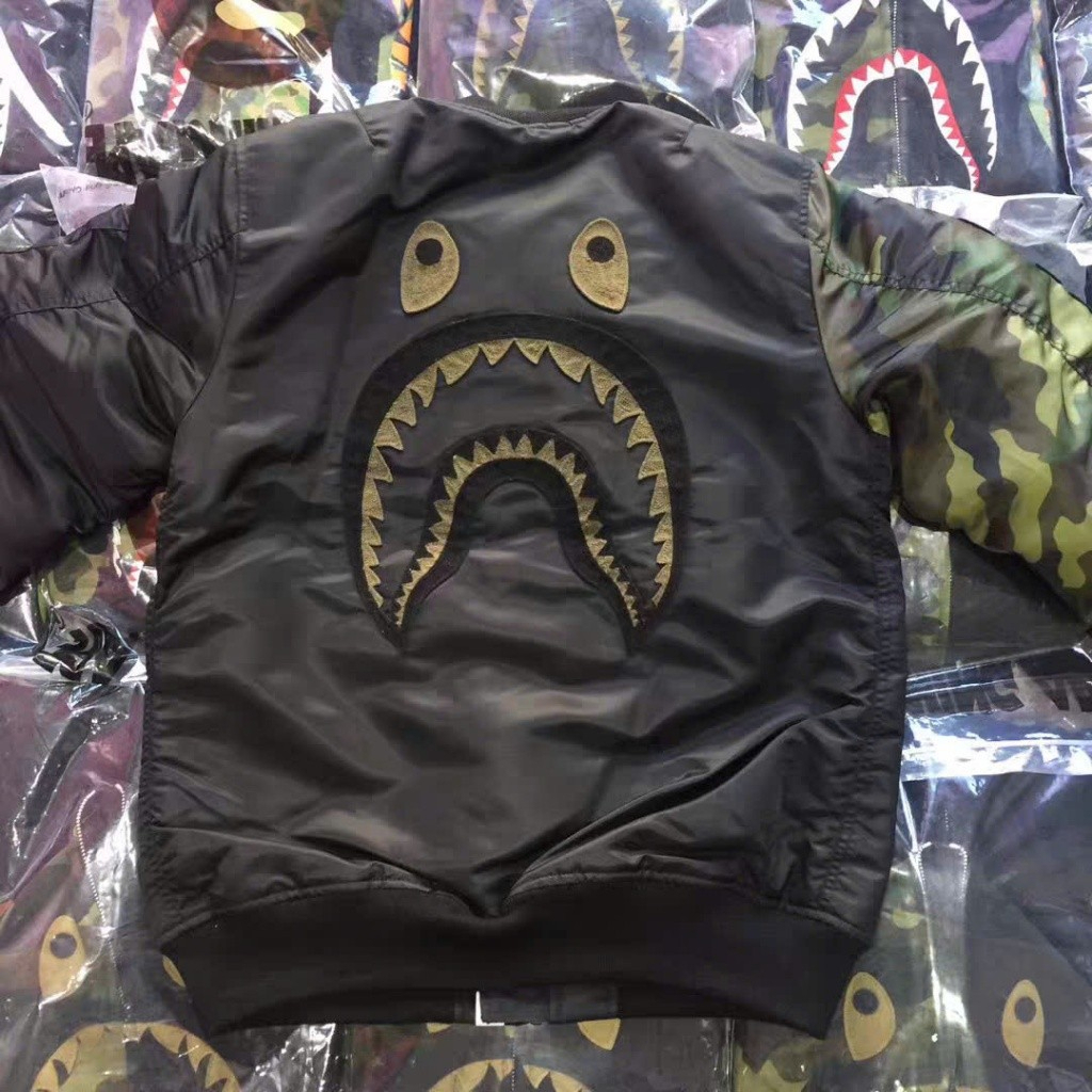 Áo Khoác, Áo Bomber Bape Phối Tay Rằn Ri Dày Dặn Thời Trang Cao Cấp Nam Nữ