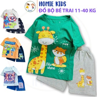  Đồ bộ cho bé trai 11-40 kg set quần áo trẻ em mặc nhà vải cotton in hoạt hình hot trend mềm mát đi chơi đẹp Homie Kids 