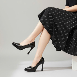  Giày cao gót VNXK 8cm 10cm đế đúp chất liệu da bóng cao cấp lót nano thông thoáng êm chân giày mặc áo dài 