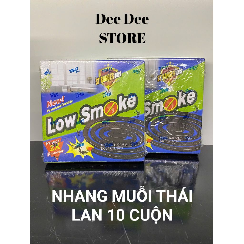 NHANG MUỖI THÁI LAN LOW SMOKE 10 CUỘN