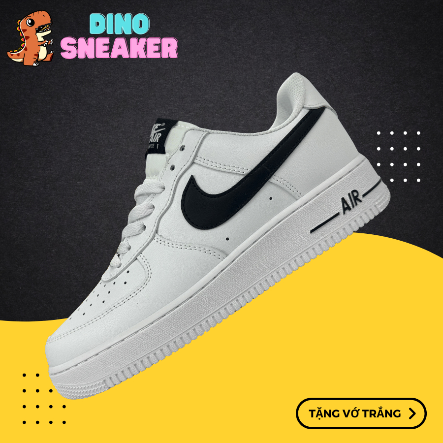 Giày Sneaker 𝓐𝓕1 𝓛𝓸𝔀 𝓦𝓱𝓲𝓽𝓮 𝓑𝓵𝓪𝓬𝓴, 𝓐𝓕1 𝓣𝓻𝓪̆́𝓷𝓰 𝓜𝓸́𝓬 Đ𝓮𝓷 𝓑𝓪̉𝓷 - DinoSneaker99