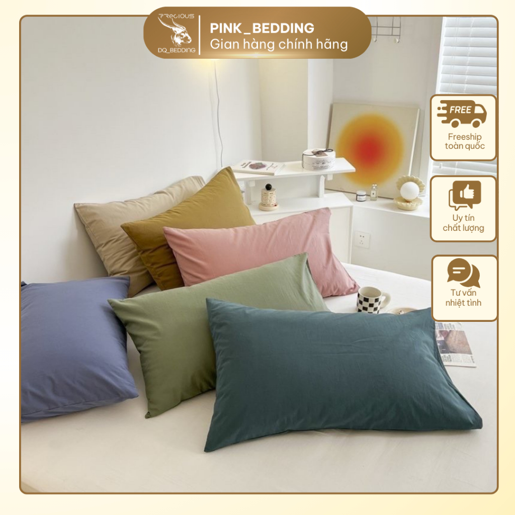 Vỏ gối nằm cotton tici kích thước 45x65cm