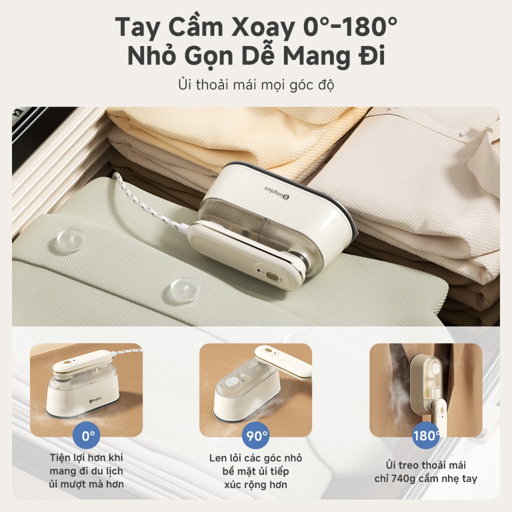 [VHL x Simplus]  Bàn Ủi Hơi Nước Cầm Tay 2 Trong 1 Ủi Ướt Và Ủi Khô GTJH022