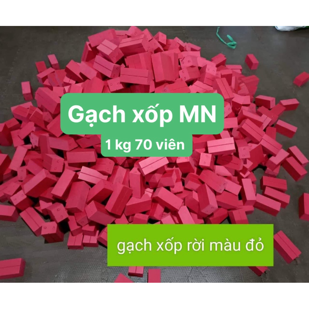 gạch xốp Mầm Non màu đỏ 1 kg 80 viên siêu bền
