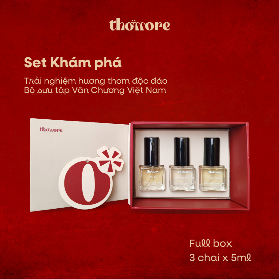 Set Nước Hoa Thơmore Khám Phá EDP 3 Chai x 5ml - Dầu Thơm Lưu Hương 8-12h | BST Văn Chương Việt Nam