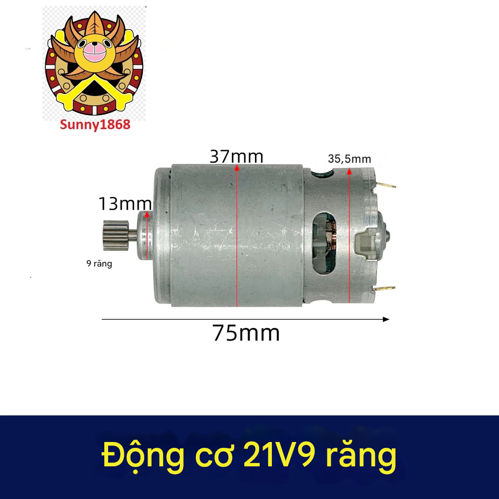Motor 550 21V TIEXIN dùng cho máy khoan pin có bánh răng