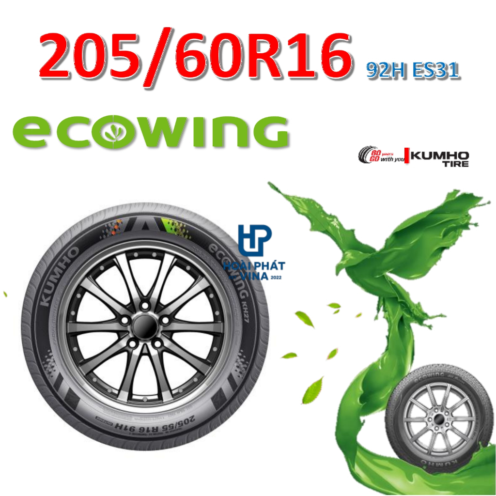 Lốp ô tô Kumho 205/60 R16 92H Ecowing ES31– Chính Hãng BH 5 năm (205/60R16, 205 60 R16)