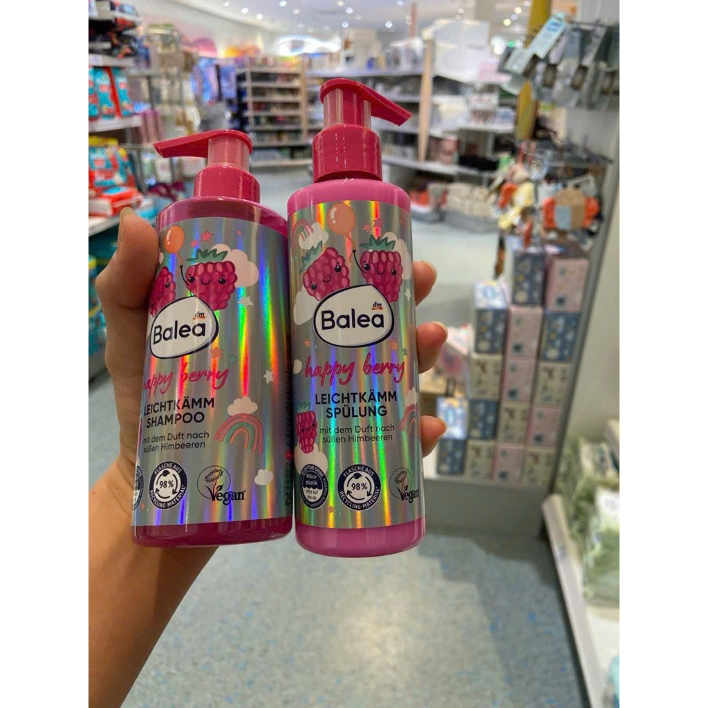 [Balea] Bộ dầu gội xả Balea Happy Berry (Dầu gội 250ml + Dầu xả 200ml)