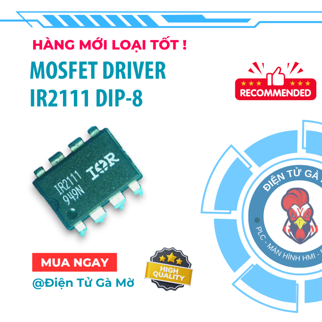 [1 CON] IC Lái Mosfet Mosfet Driver, IR2111 DIP-8, Hàng Mới Loại Tốt