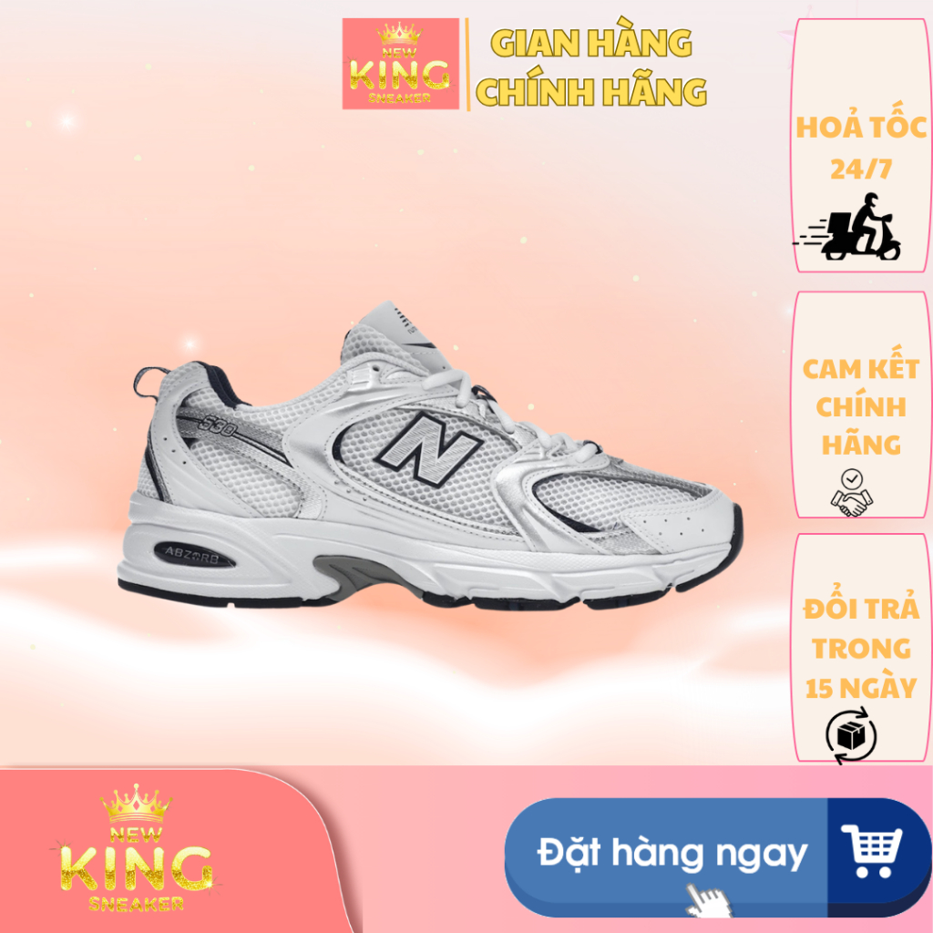 [ 𝙎𝘼𝙇𝙀 Chính Hãng ] Giày Thể Thao Newbalance 530 AUTHENTIC. Giày Sneaker NB530 Basic Trắng Bạc Nam N