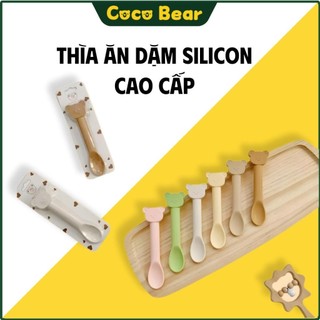 Thìa Silicone Ăn Dặm Gấu Mumbebe, thìa Silicon Mềm, An Toàn Cho Bé, Không BPA, Tay Cầm Dễ Nắm