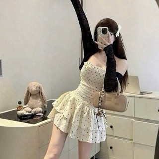 Đầm Nữ Tay Phồng Cột Nơ Ở Vai đầm voan lụa chéo