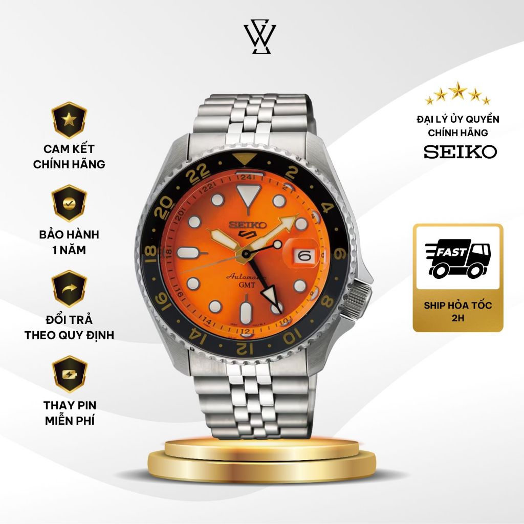 Đồng Hồ Nam Seiko Automatic Sport GMT SSK005K1  Mặt Số 42.5mm Kính Hardlex Chính Hãng Seiko