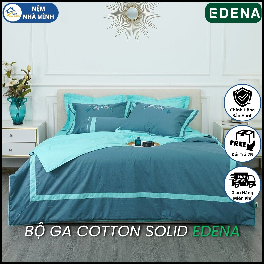 Bộ Ga Cotton Solid Edena Mẫu 382 - Hàng Chính Hãng EDENA