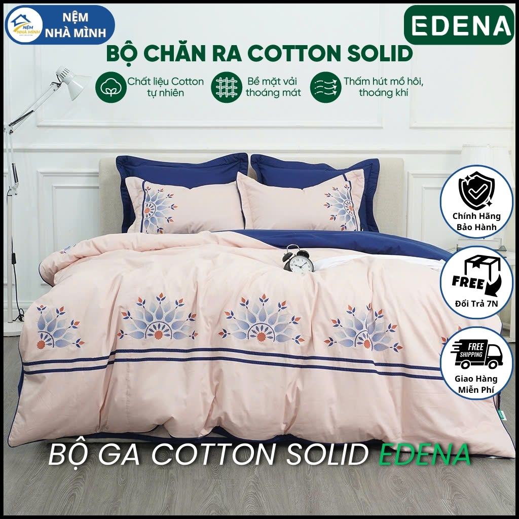 Bộ Ga Cotton Solid Edena Mẫu 380 - Hàng Chính Hãng EDENA