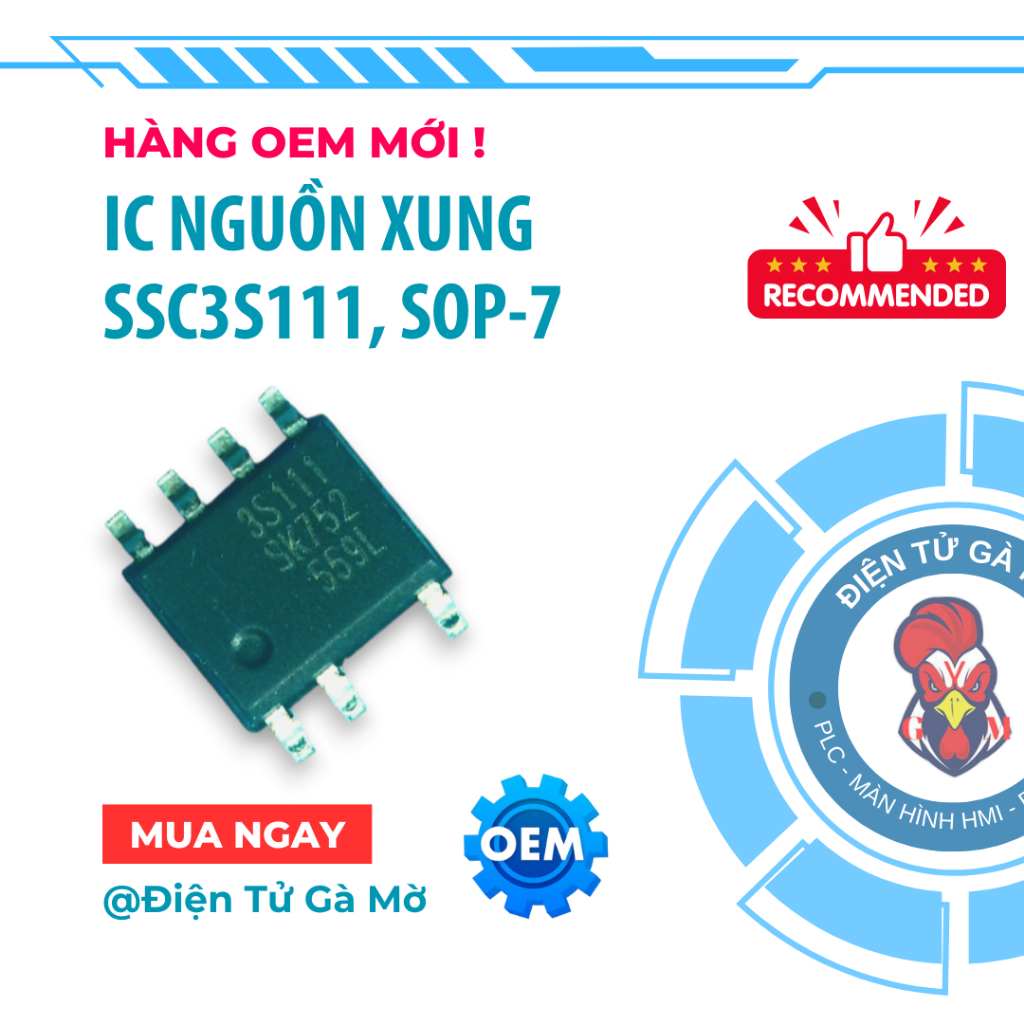 [1 CON] IC Nguồn Xung LCD, SSC3S111 3S111 SOP-7, Hàng OEM Mới