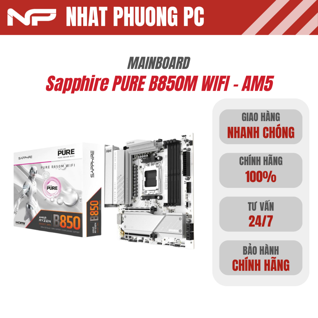 Mainboard Sapphire PURE B850M WIFI - AM5