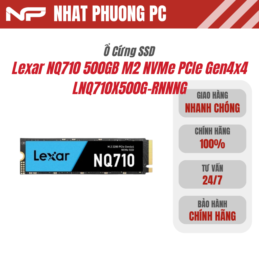 Ổ Cứng SSD Lexar NQ710 500GB M2 NVMe PCIe Gen4x4 LNQ710X500G-RNNNG