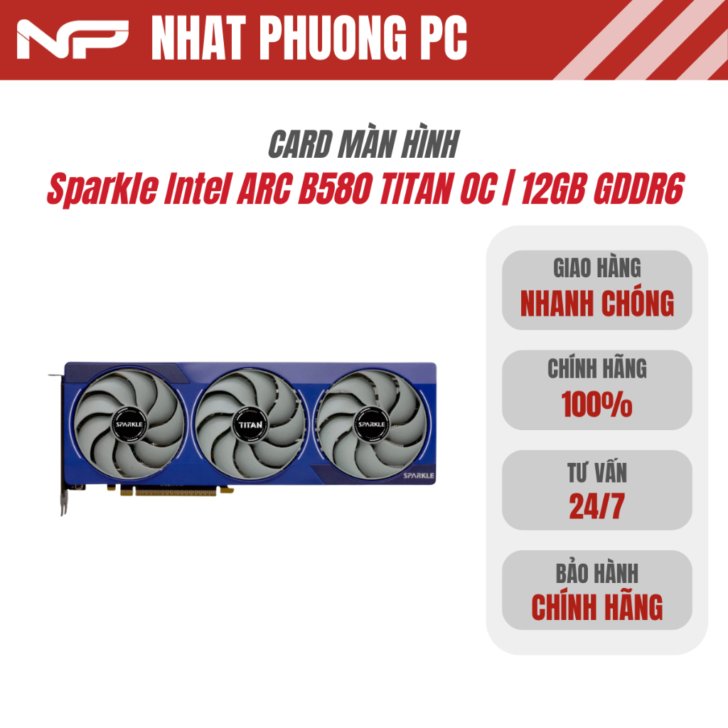 VGA Sparkle Intel ARC B580 TITAN OC | 12GB GDDR6 Mới BH 36T
