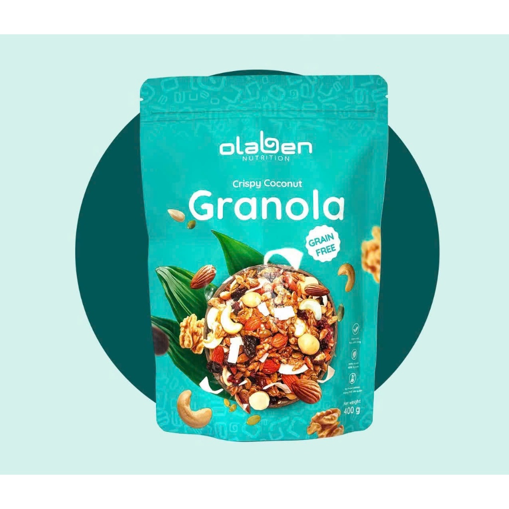 ✅️ [OLABEN NUTRITION] Hộp 400gr Granola Không Yến Mạch - Ngũ cốc Siêu Hạt Dinh Dưỡng by OLABEN