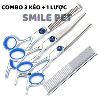  ✅ Mới về ✅ Combo Kéo cắt tỉa lông chó mèo - Kéo cong kéo thẳng kéo tỉa lược 