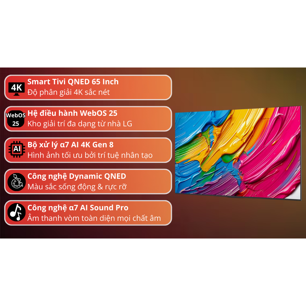 (CHÍNH HÃNG) - Smart Tivi LG QNED AI 4K 65 Inch 65QNED80ASA 2025 - INDONESIA (LIKE NEW)